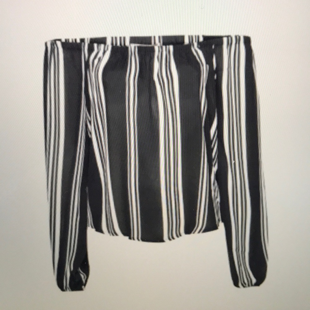 Dex off the shoulder striped blouse